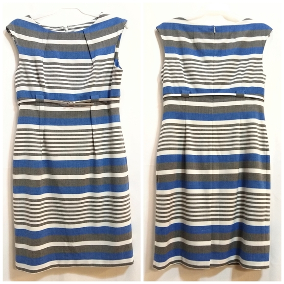 calvin klein blue white striped dress